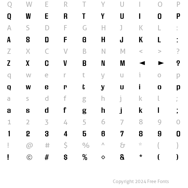 Character Map of CgFiedlerGothic Bold