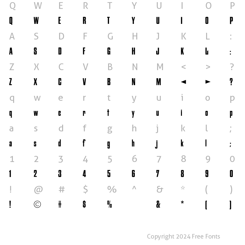 Character Map of CgFiorello Medium