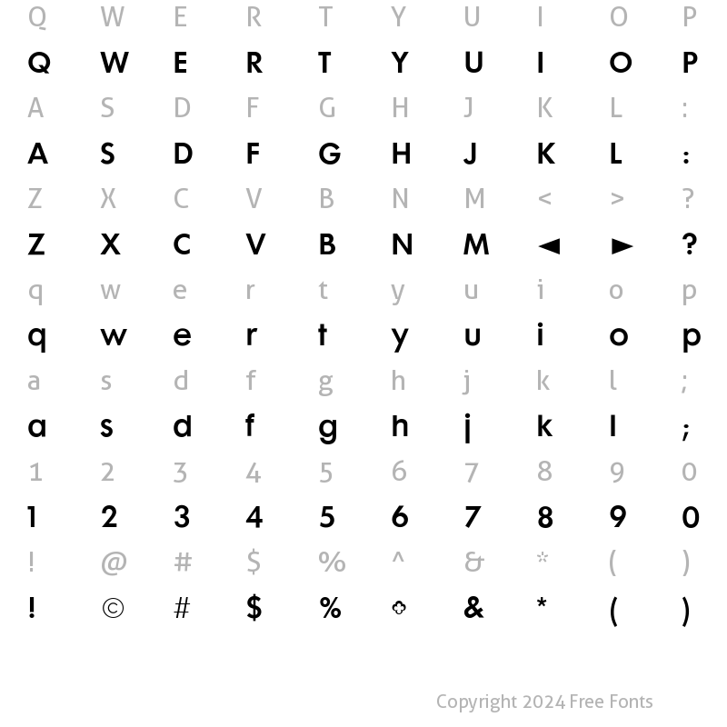 Character Map of CgFuturaMaxiDe Medium