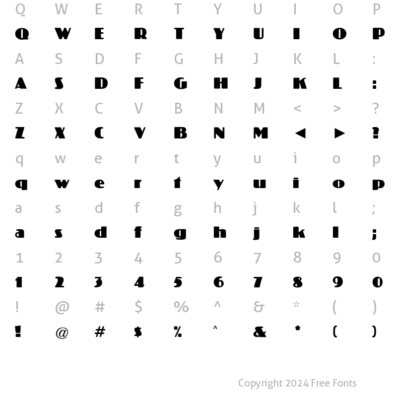 Character Map of CgKoloss Medium