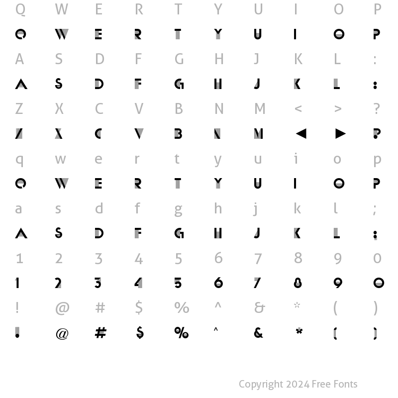 Character Map of CgMatra Medium