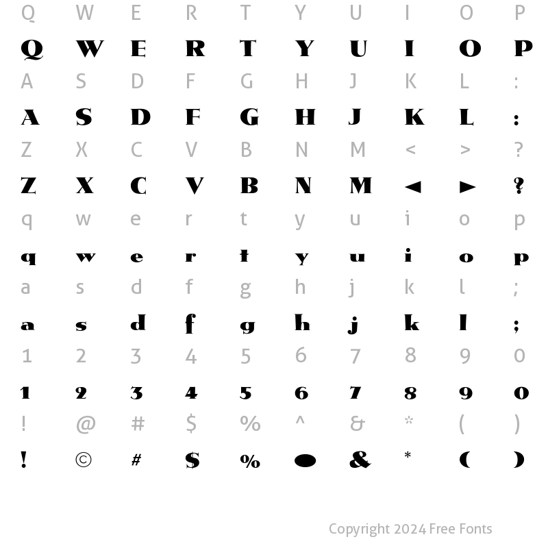 Character Map of CgMetropolis Medium