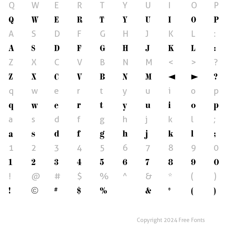 Character Map of CgModern Medium