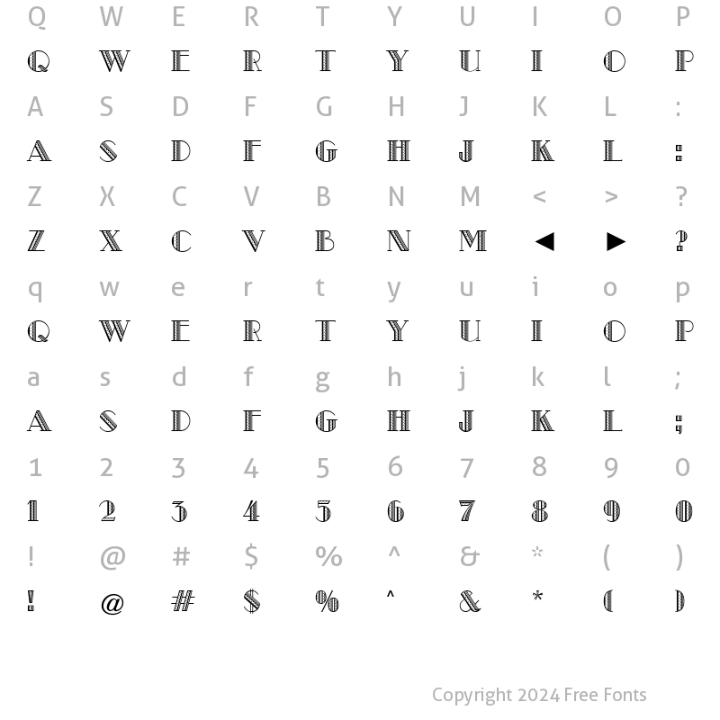 Character Map of CgModernistic Medium