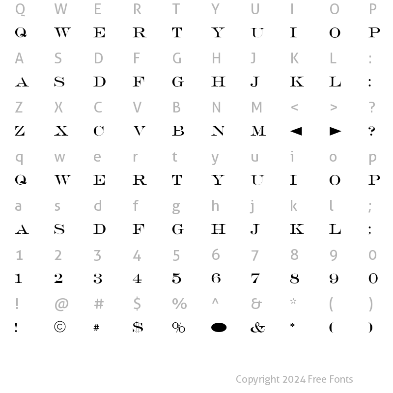 Character Map of CgOrlandoCaps Medium