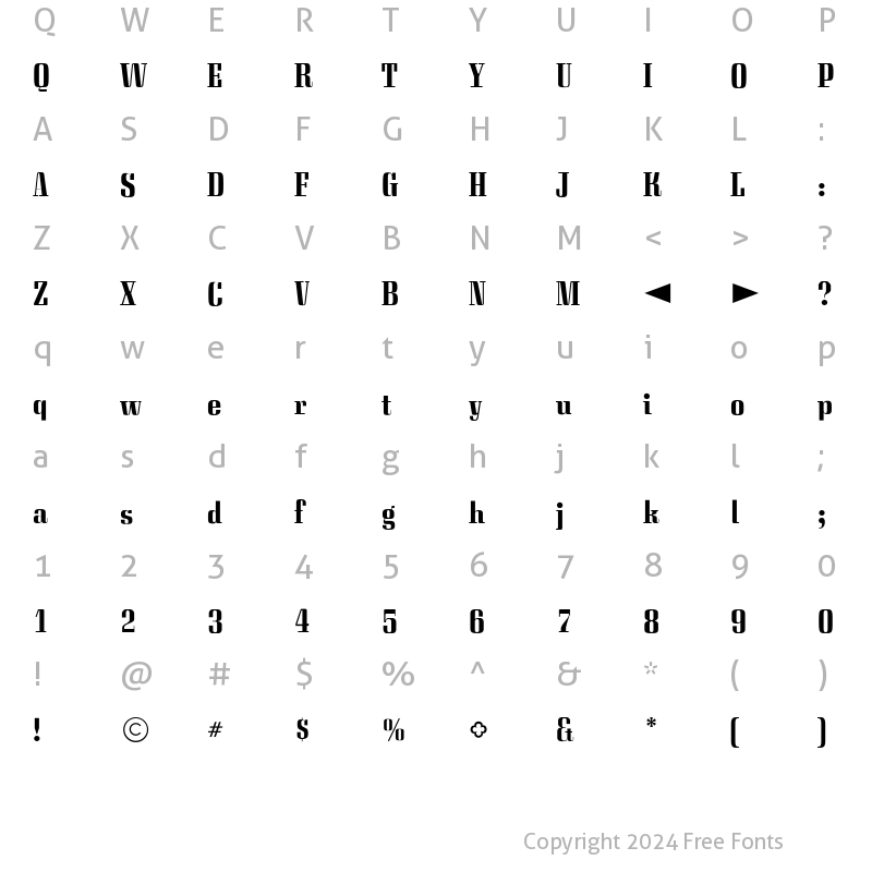 Character Map of CgQuirinusBd Medium