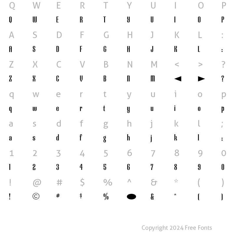 Character Map of CgRadiantBdExCd Medium