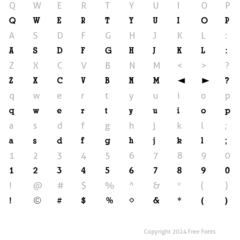 Character Map of CgStratfordBd Medium