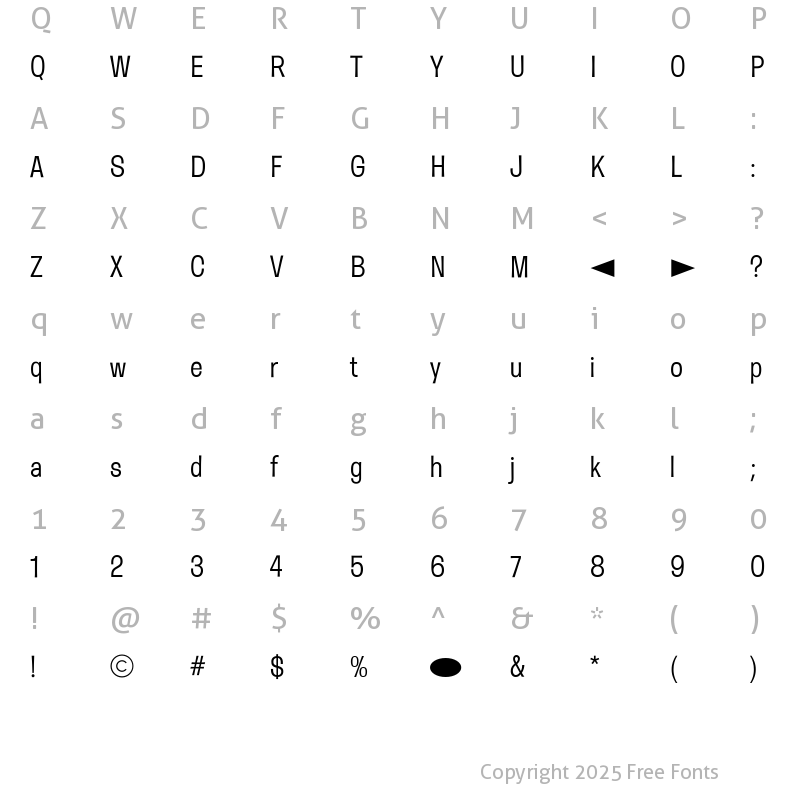 Character Map of CgWesterveldtLt Medium