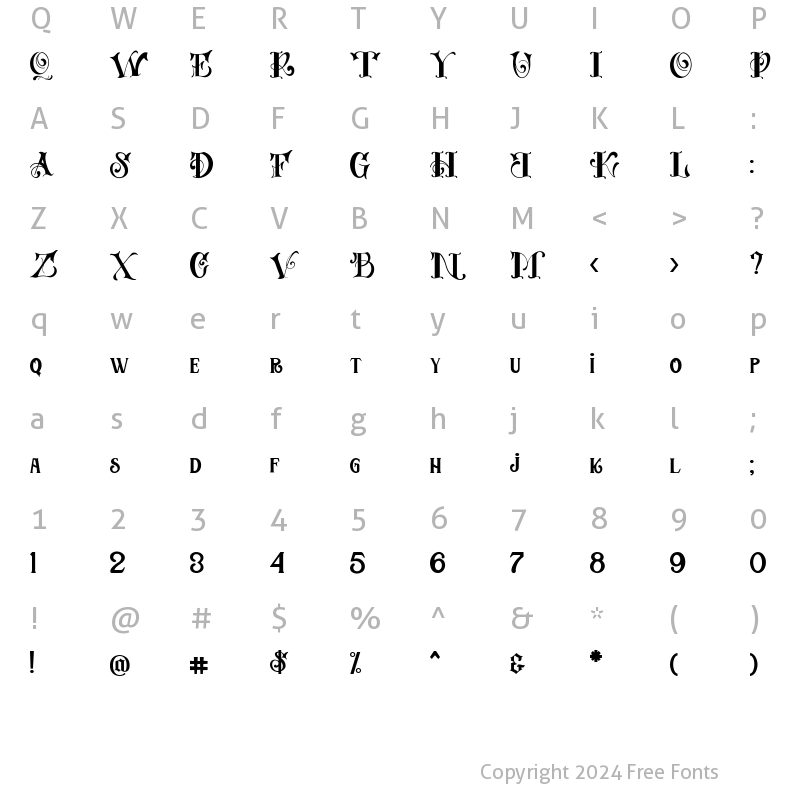 Character Map of Chadwick Regular