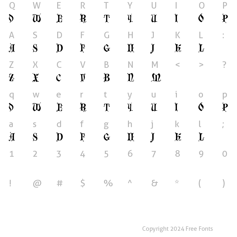 Character Map of Chaillot Regular