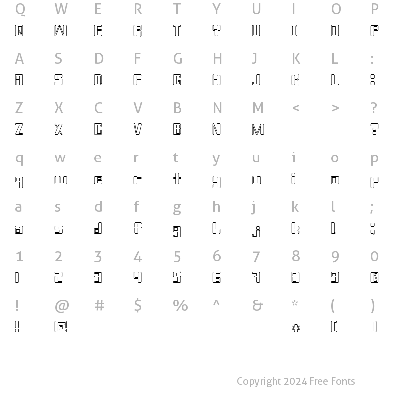 Character Map of Chain Reaction Outline Regular