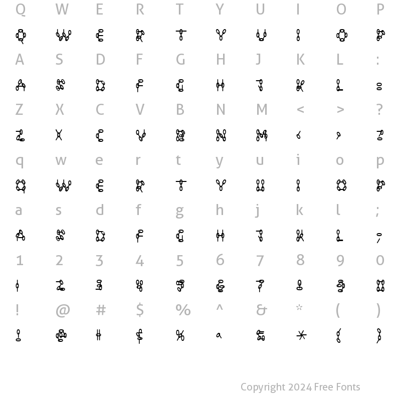 Character Map of ChainLetterOne Regular