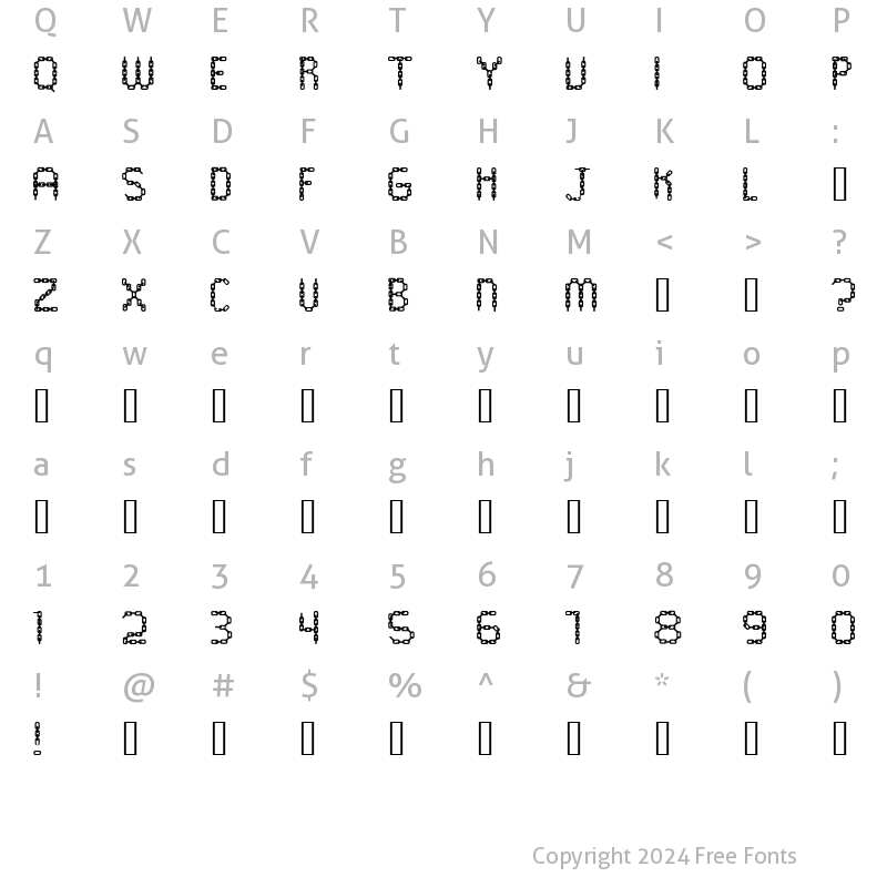 Character Map of CHAINS Color Fill