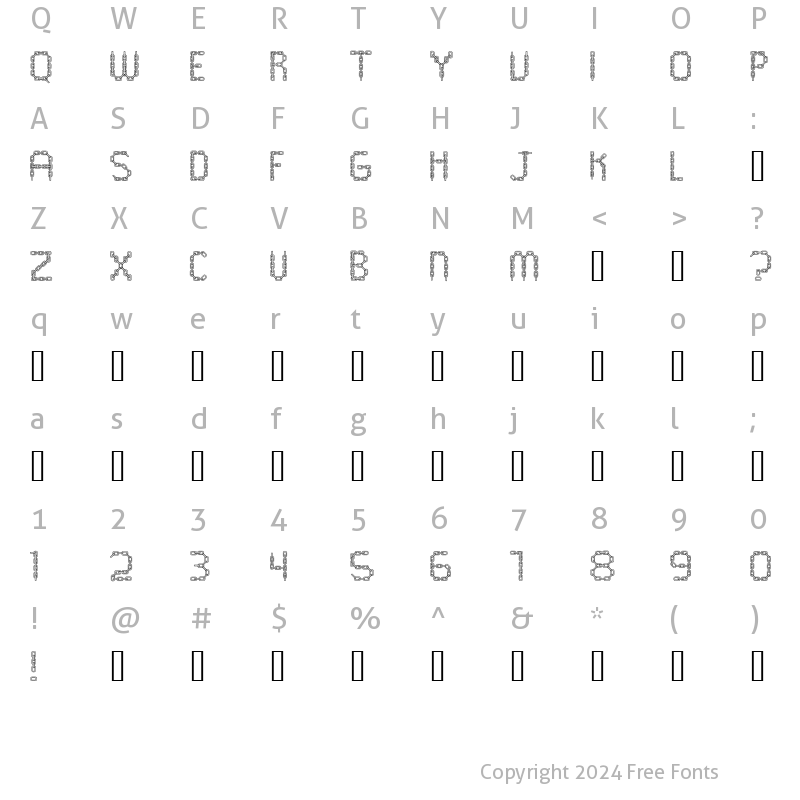 Character Map of CHAINS Regular