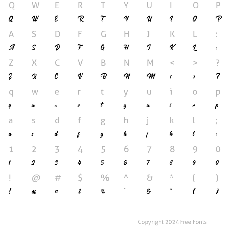 Character Map of Chairville Regular