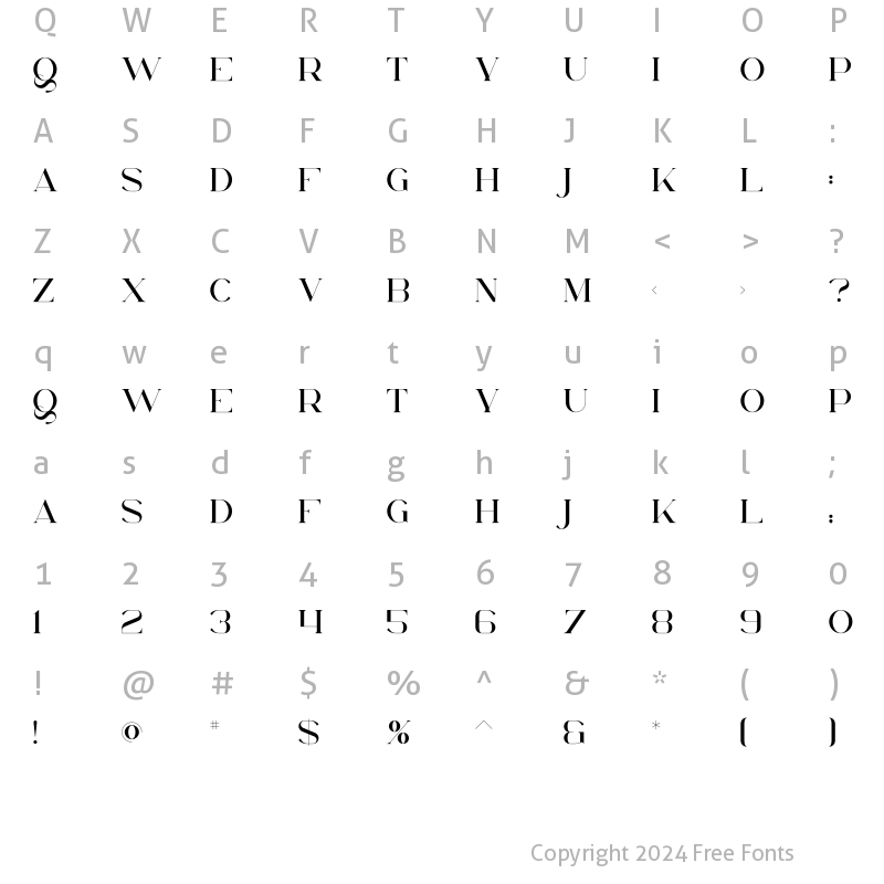 Character Map of Chalga VP Regular