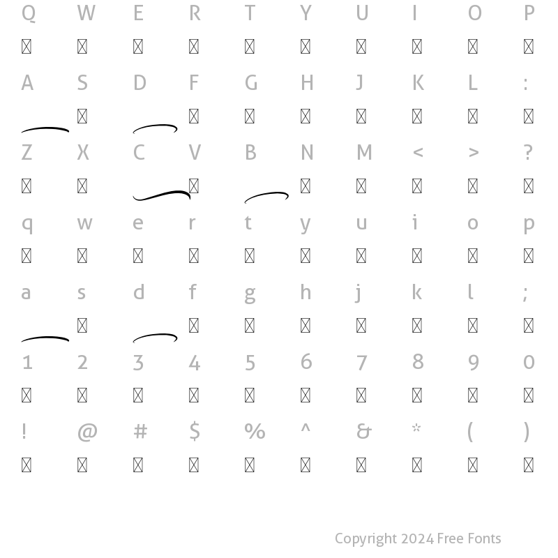 Character Map of Chalista Swash