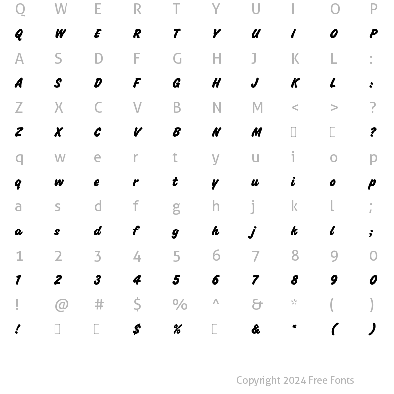 Character Map of Challenge Extra Bold Plain Regular