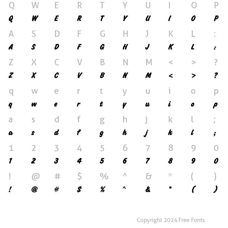 Character Map of Challenge Extra Bold Regular