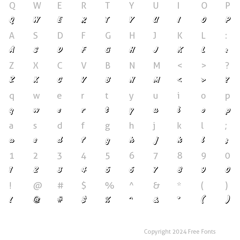 Character Map of Challenge Shadow Regular