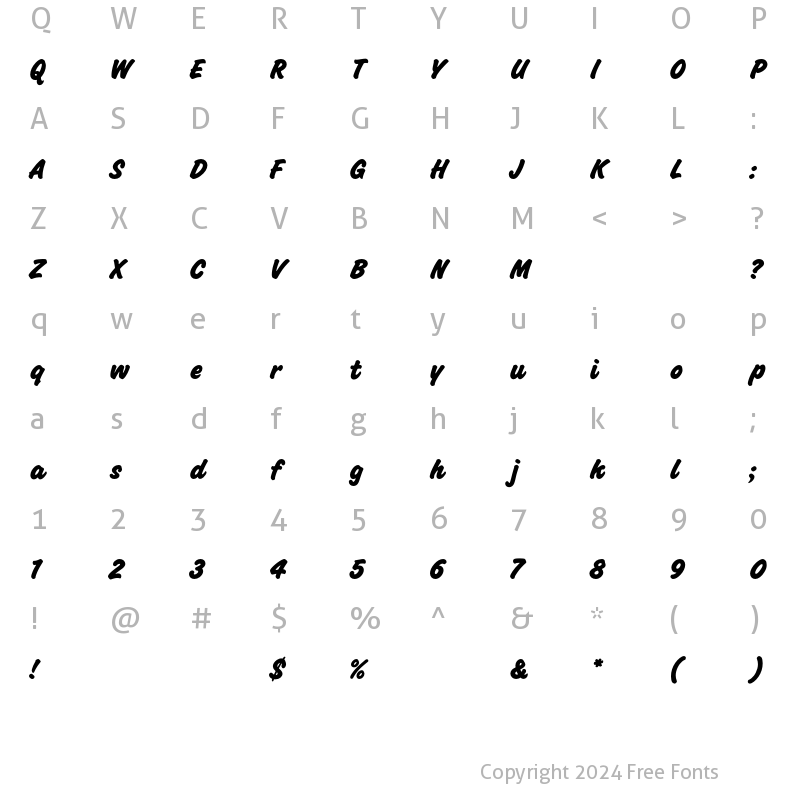 Character Map of ChallengeEF ExtraBold Regular