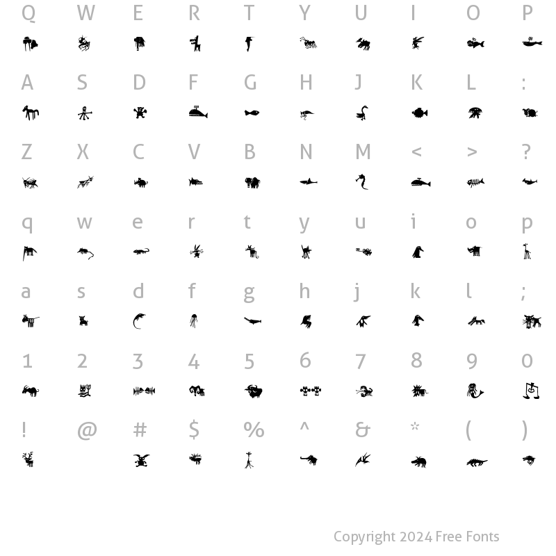 Character Map of Chamaeleon Regular