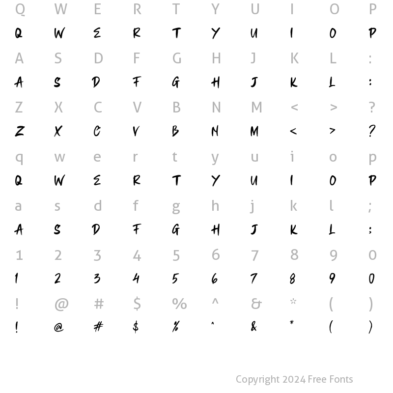 Character Map of CHAMBRUSH Regular