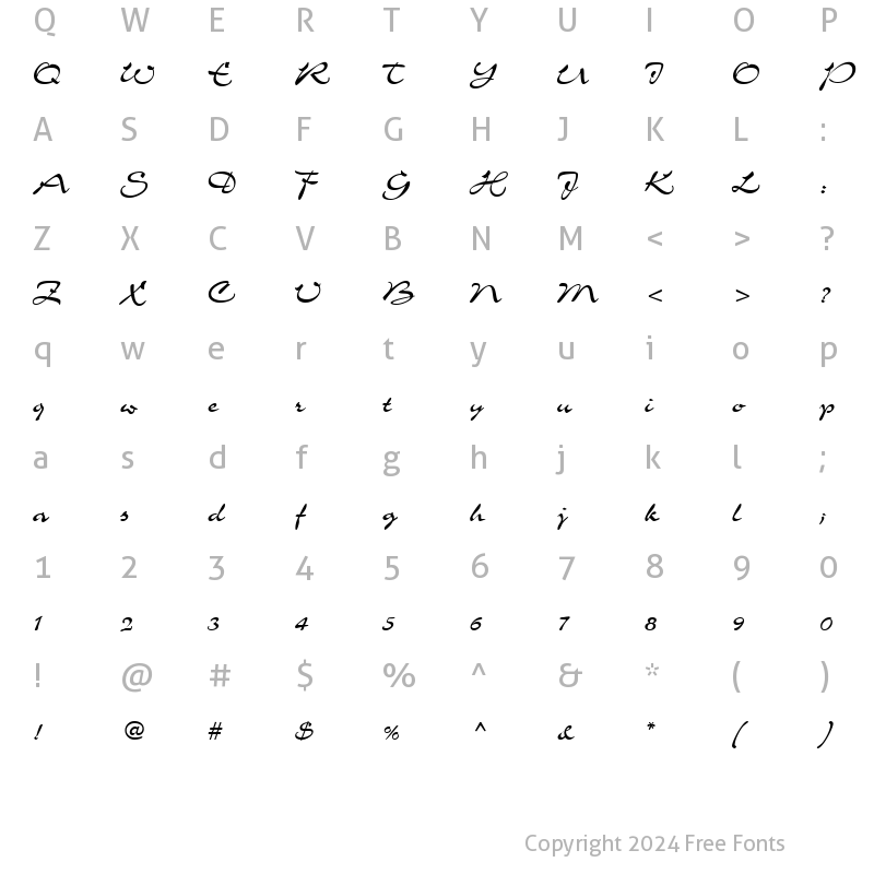 Character Map of Champ Regular