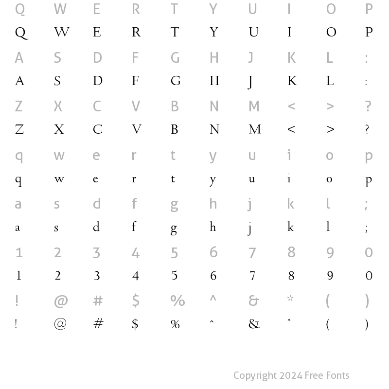 Character Map of ChampagneNormal Regular