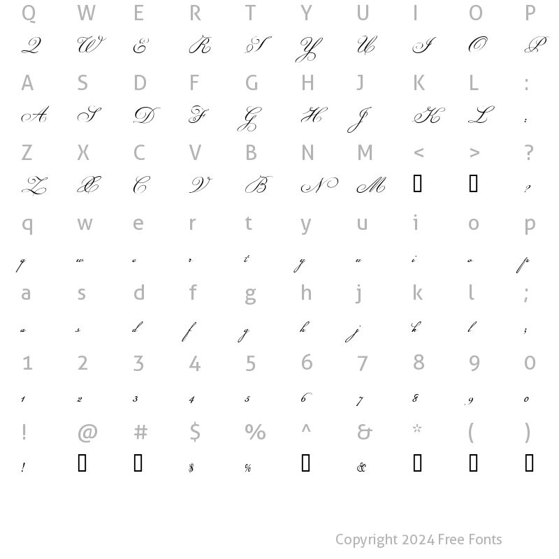 Character Map of Champignon Script Regular