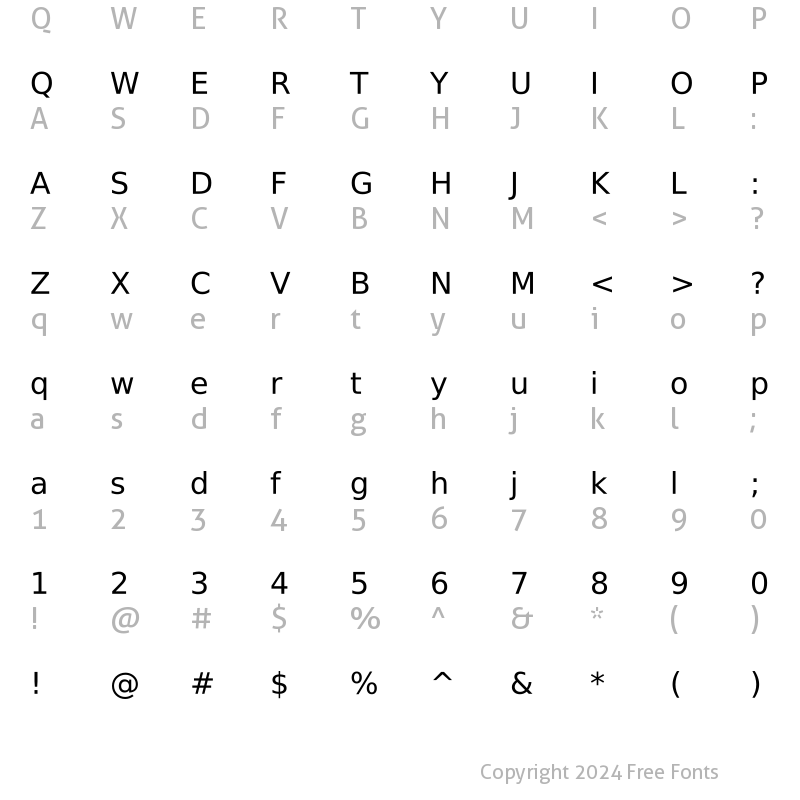 Character Map of Chandas Regular