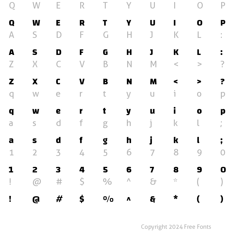 Character Map of Changa Bold