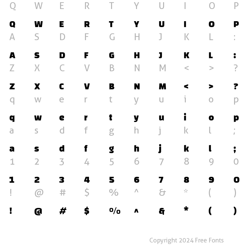 Character Map of Changa ExtraBold