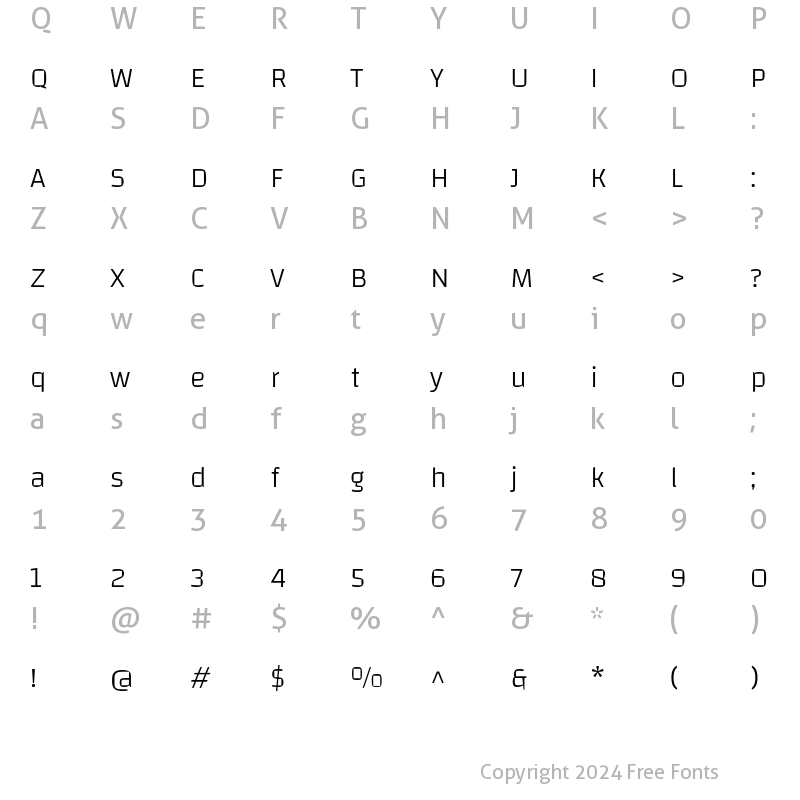 Character Map of Changa ExtraLight