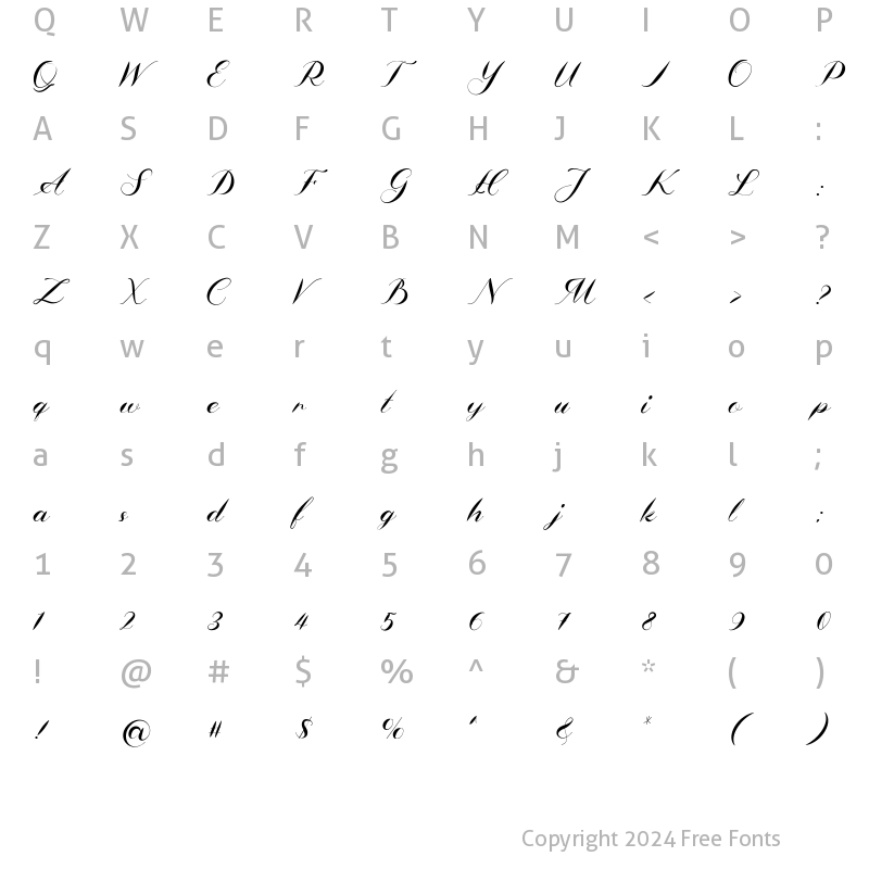 Character Map of Changelina Regular