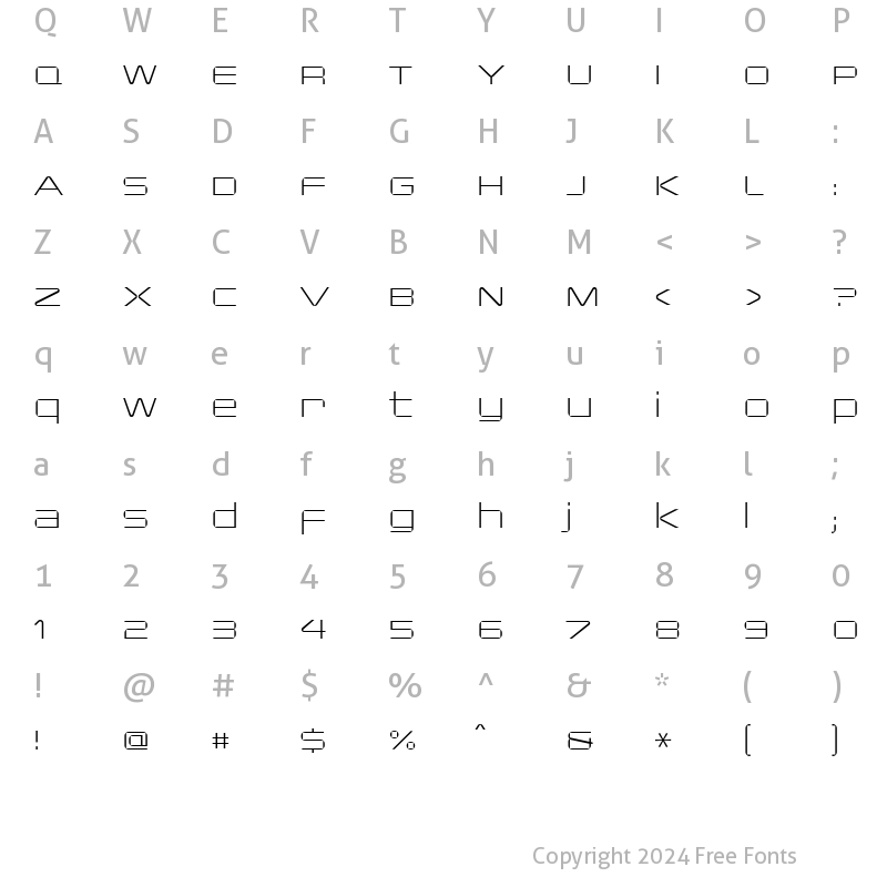 Character Map of Changeling Light Regular