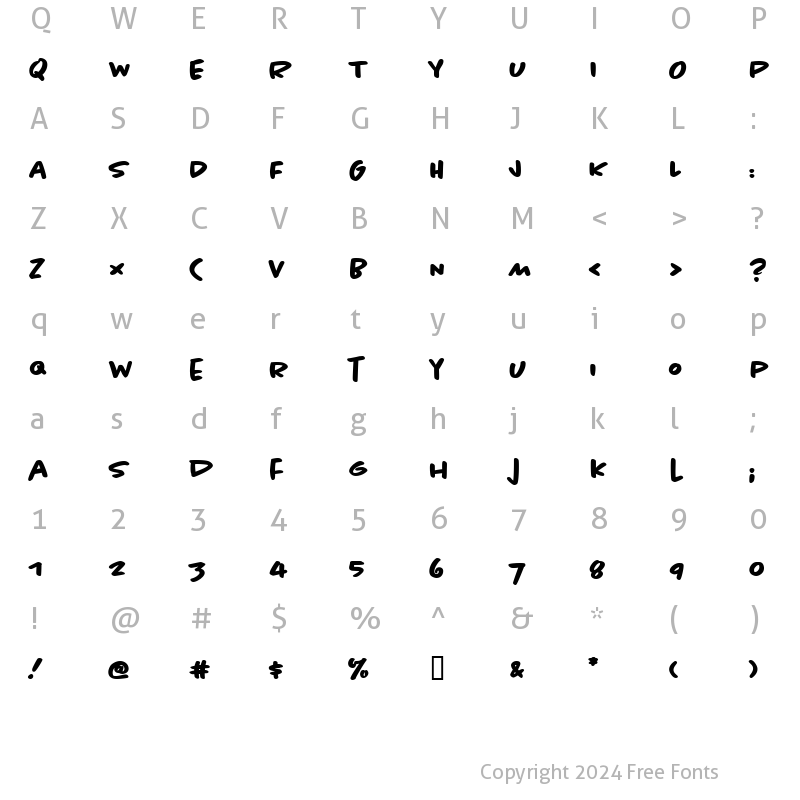 Character Map of Chantal Bold