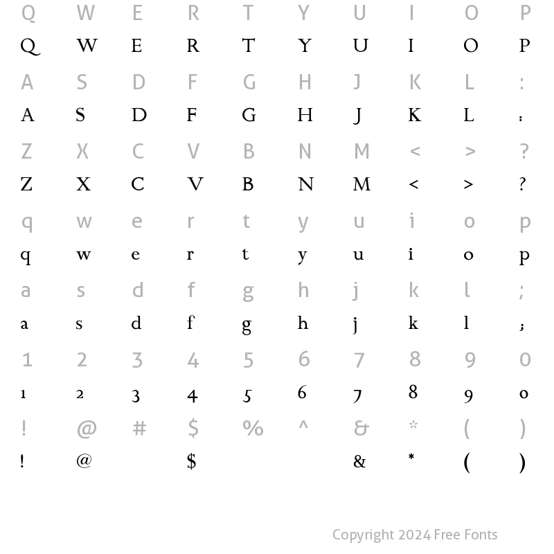 Character Map of ChanticleerRoman Regular