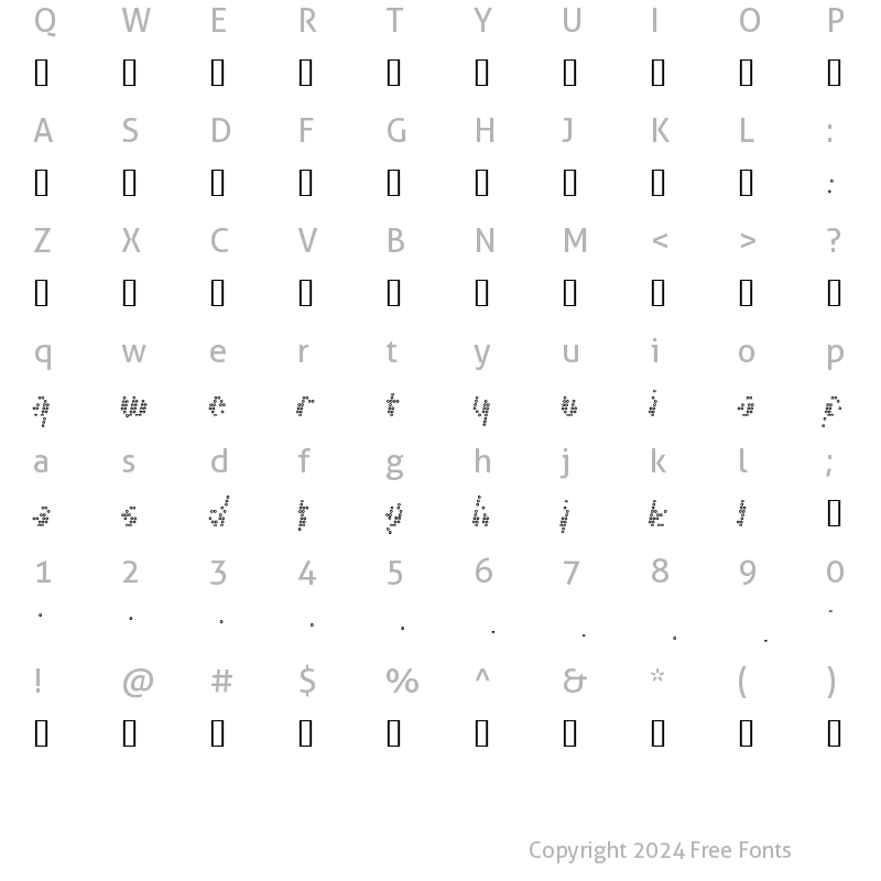 Character Map of Chaos Bold Regular