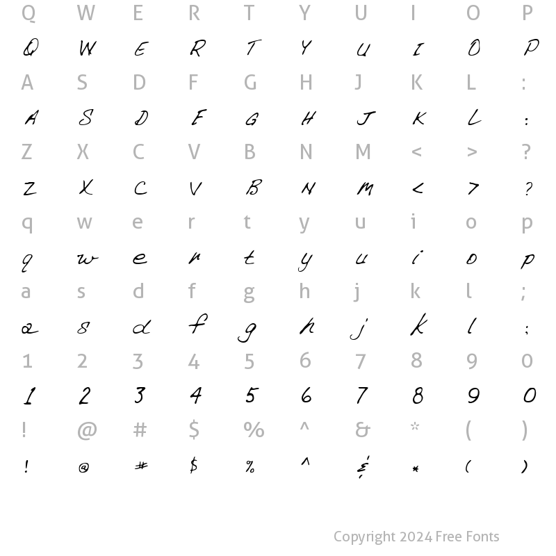 Character Map of Chapman Regular