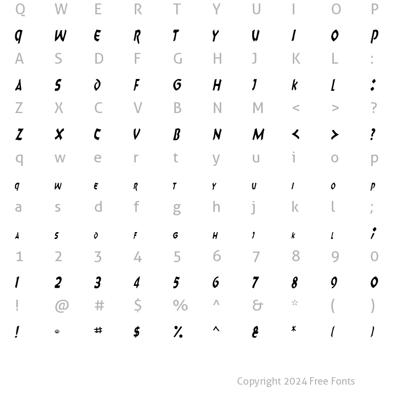 Character Map of Chark ttnorm Regular