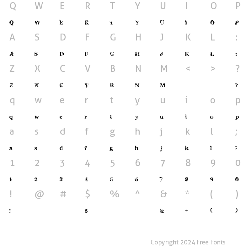 Character Map of Charles S. Regular