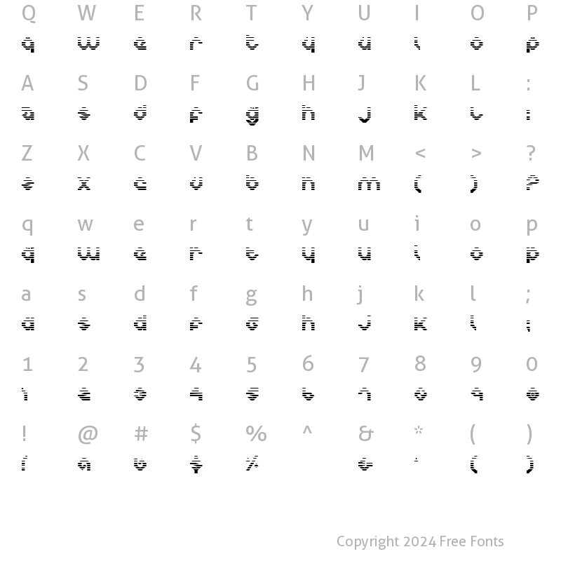 Character Map of Charlie's Angles Gradient Gradient