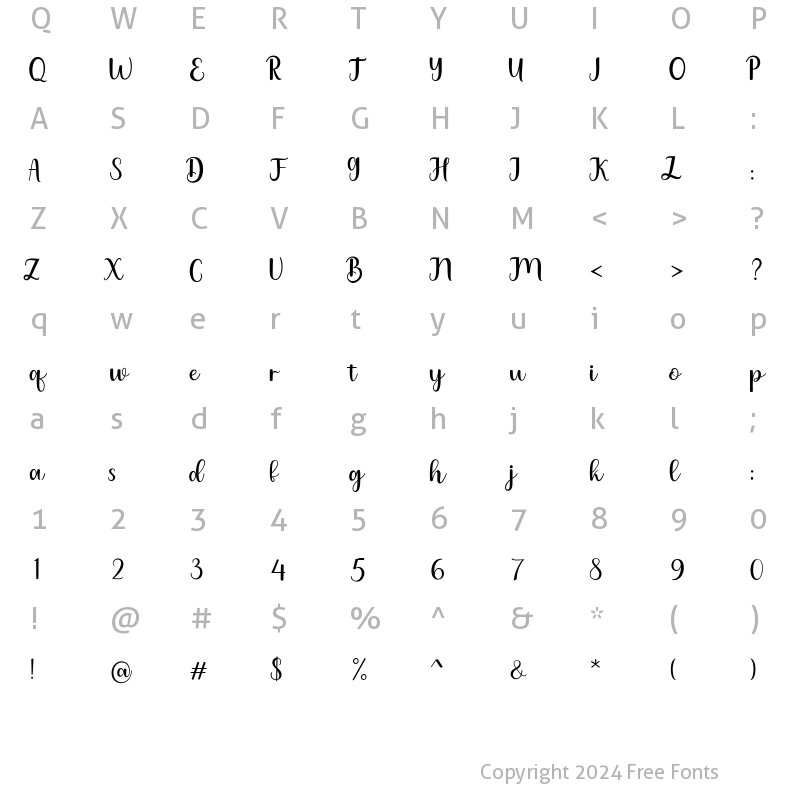 Character Map of Charlize Regular