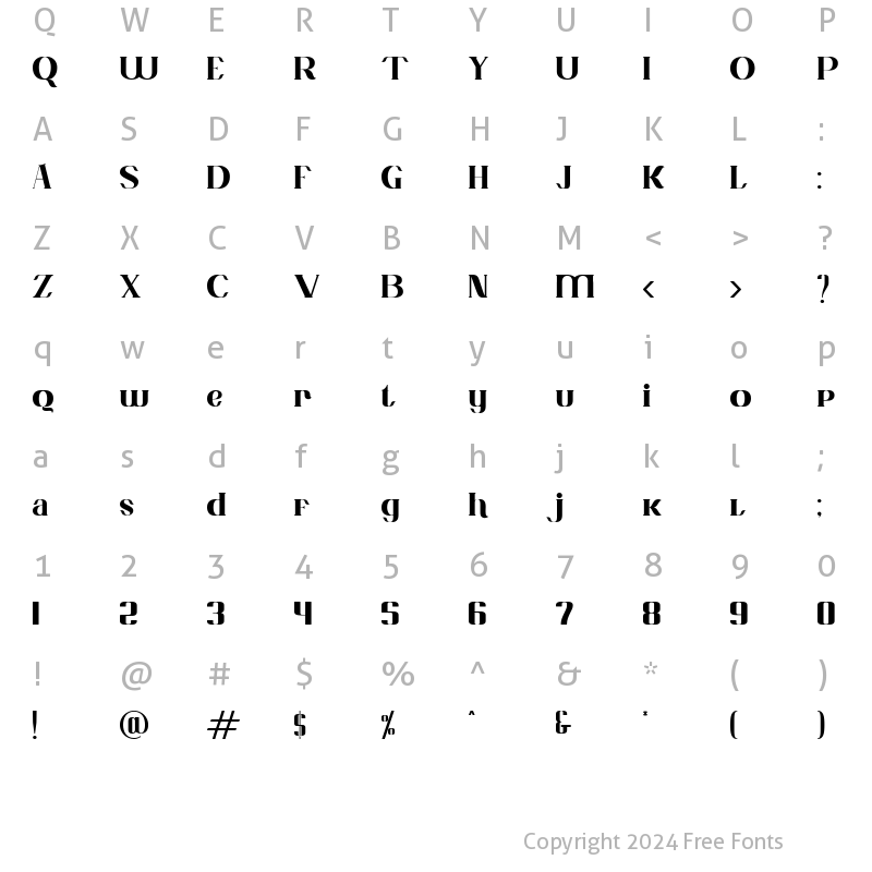 Character Map of Charllote Regular