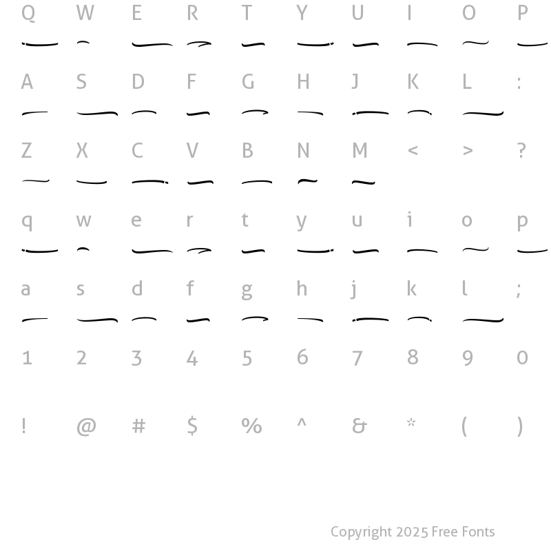 Character Map of Charlottes Swash Regular