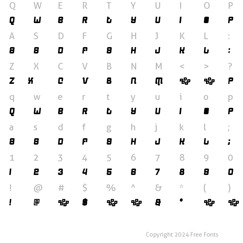 Character Map of CharlyBaltimore Regular