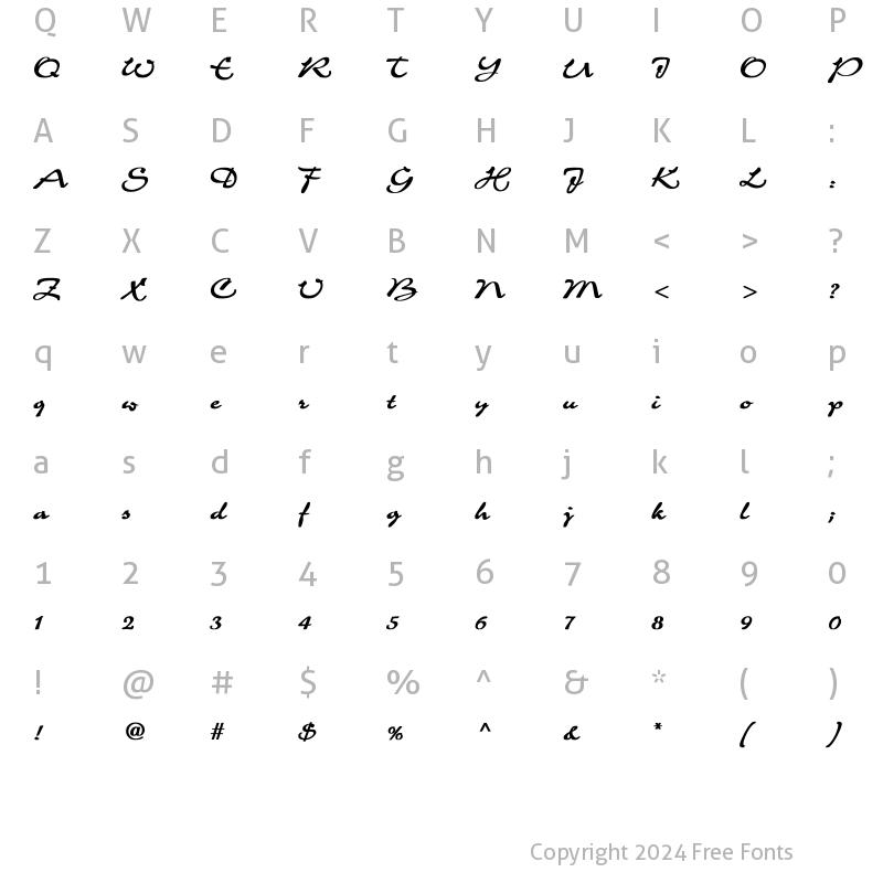 Character Map of Charme Bold Bold