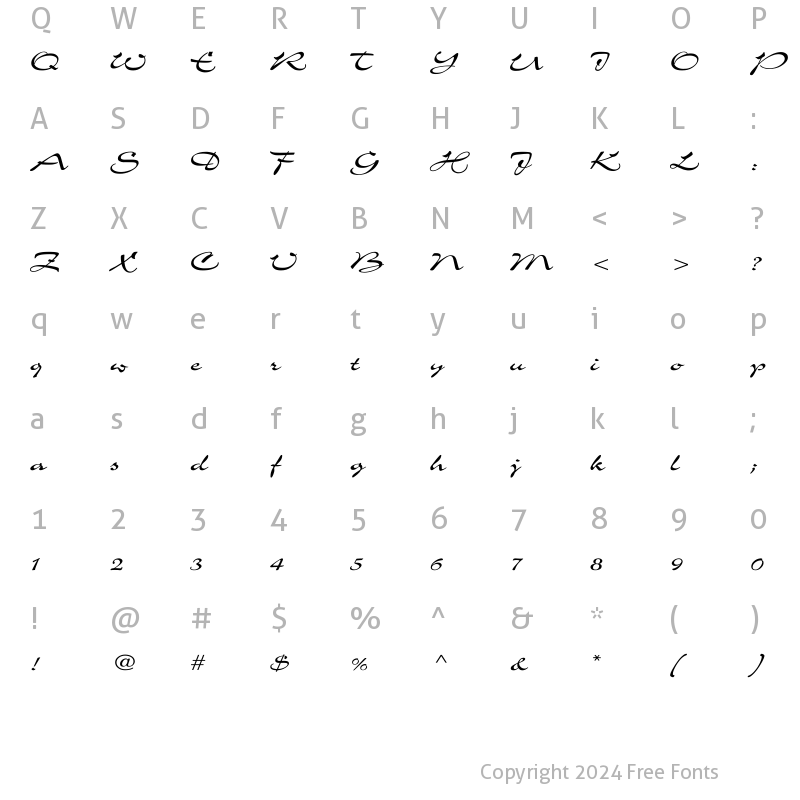 Character Map of Charme Wd Regular